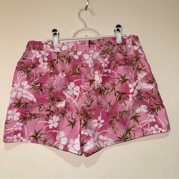 Women’s DKR & Co Swimwear Y2K Camo Floral Pink and Tan Tie Swim Shorts Size: L - Picture 9 of 16